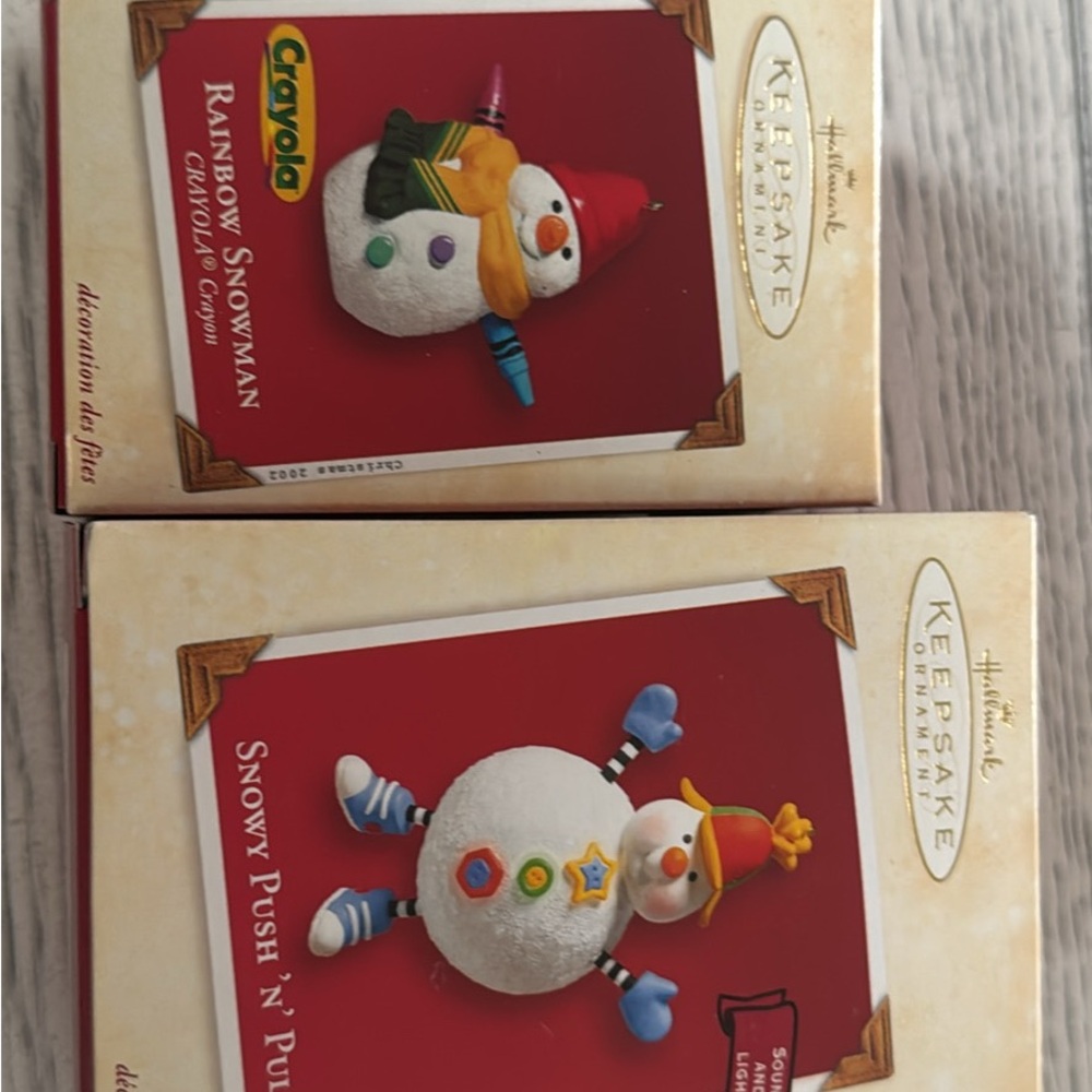 Vintage Hallmark Keepsake Snowman Ornaments – Crayola & Sound (2002–2003)